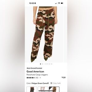 Good American parachute cargo joggers